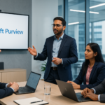 Microsoft Purview consultant guiding a client through deployment strategy